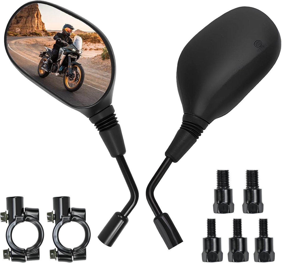 2 stuks motorspiegels M8 M10 achteruitkijkspiegel motorfiets onder