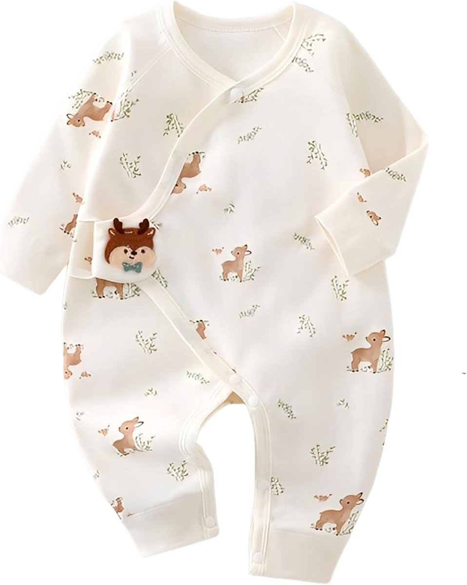 Babyrompertjes voor baby's, eendelig pak, pasgeborenen, uniseks, jongens, meisjes, jumpsuit met lange mouwen, 100% katoen, zacht en comfortabel