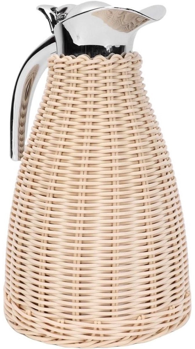 Thermoskan RVS - Karaf Warmhouder - Dranken Warm Houden - Drielaags Isolatie - 1.5 Liter - Beige
