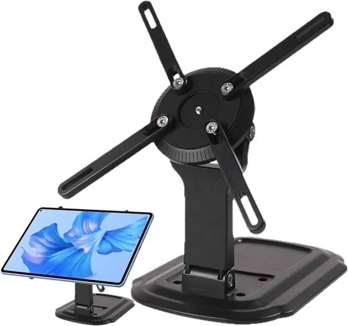 Projector standaard - Draaibare tafelhouder - Thuisbioscoop opzetten - Antislip stoppers - 19 x 19 x 10.8 cm - Zwart