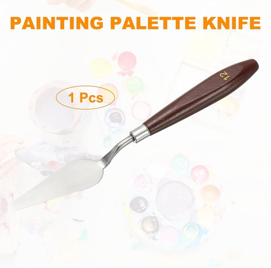 Spatel Mes Schilderen Gereedschap 2,83 x 0,91 Roestvrij Staal Kunst Spatel Knives Scrapers Gereedschap Met Beech Houten Handvat Voor Acryl Olie Canvas Mixing Spreading, Rood/Zilver — afbeelding 5