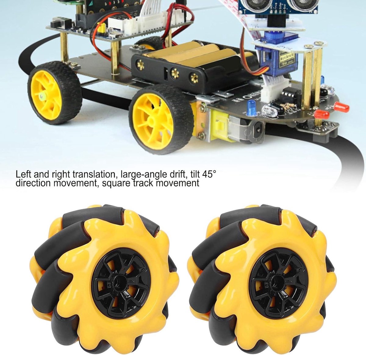 60 mm omnidirectioneel wiel Smart Robot Auto-onderdelen Accessoires DIY-speelgoedcomponenten(2 Pairs)
