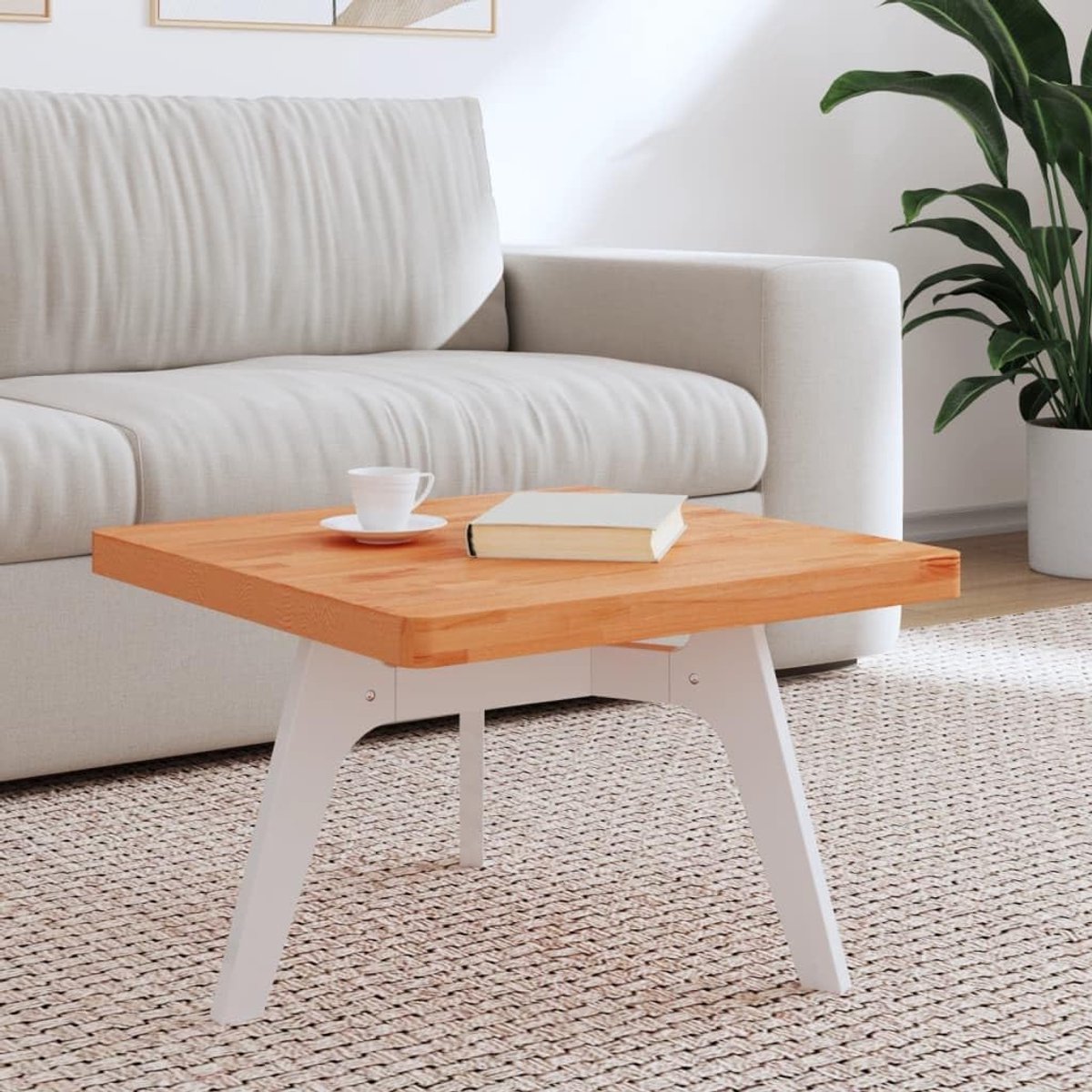 Vervangend tafelblad, vervangingsplaat voor tafel, eettafel, houten tafelblad, geschikt voor hotel, café, eetkamer, restaurant, 60 x 60 x 4 cm, vierkant, massief beukenhout