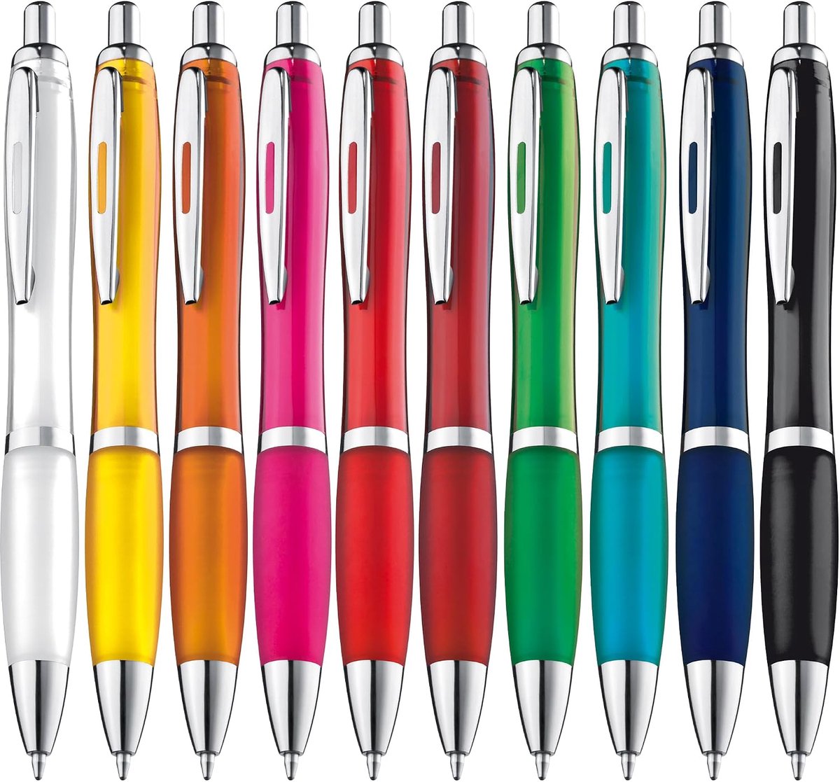 Balpen, 20 stuks, premium balpenset, hoogwaardig, antislip pen voor eenvoudig en zacht schrijven, blauwschrijvende balpen, kleurrijk
