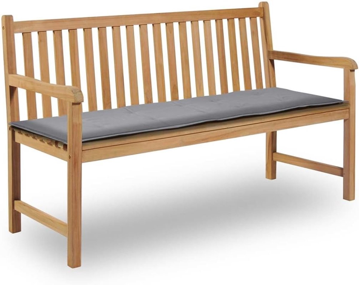 Bankkussen, Tuinkussen, Zitkussen, Bank, Tuinbank, Kussen voor Tuinbank, Grijs, 150 × 50 × 3 cm