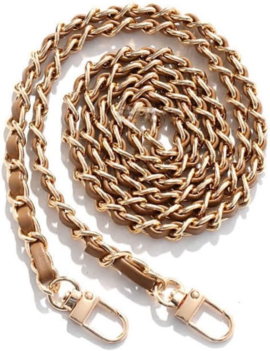 1 stuk metalen zakketting handtassen kettingen met gespen reserveketting vervangende schouderriem tas accessoires ketting draagriem kettingriem voor schoudertas portemonnee 120 cm koffie