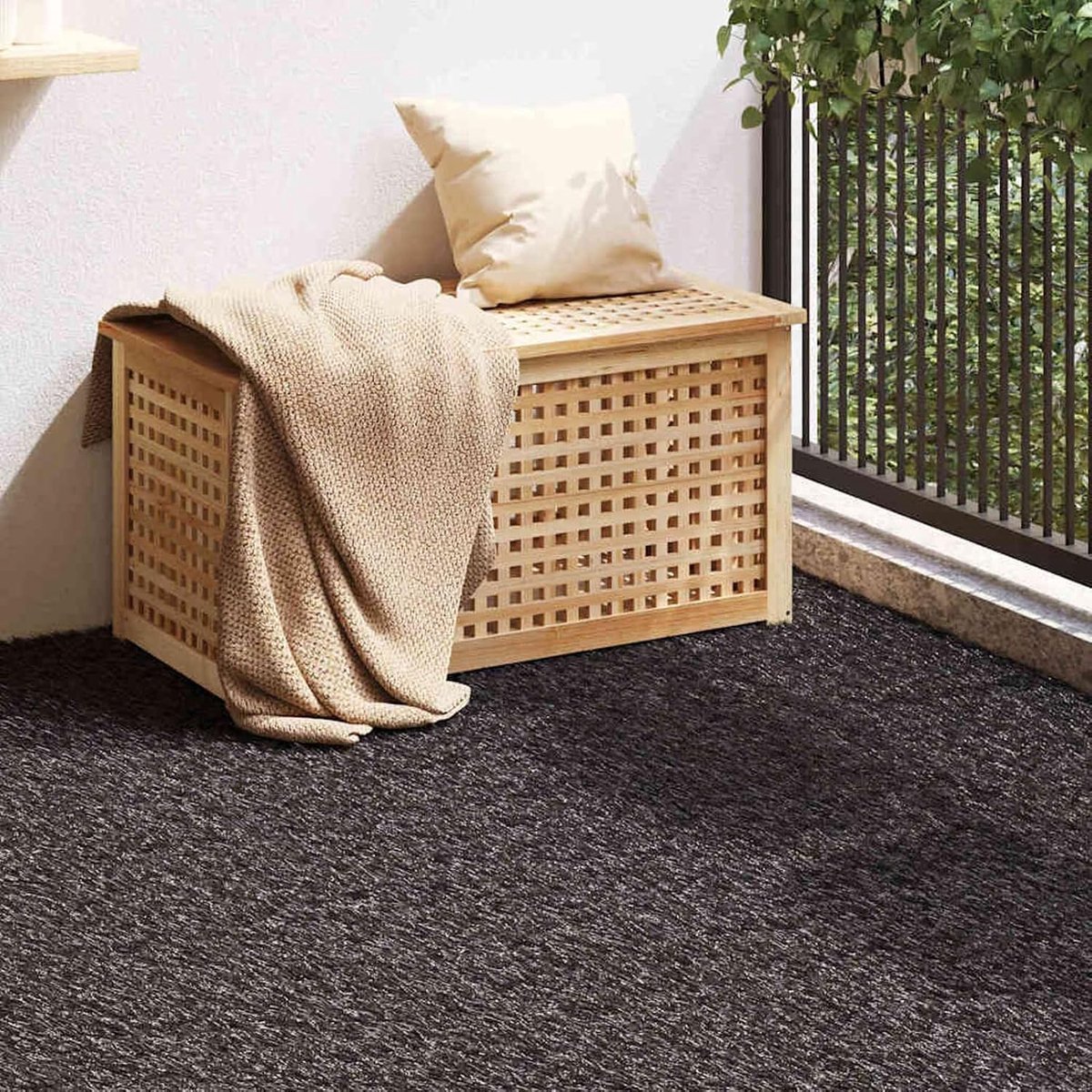 Kunstgras zwart 1x2 m, synthetisch polyethyleen, 30 mm dik, waterdicht, uv-bestendig, voor binnen en buiten 42006435