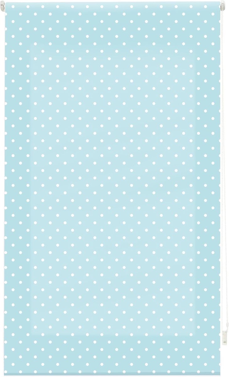 - Rolgordijn, stof, turquoise met witte vlekken, 140 x 250 cm