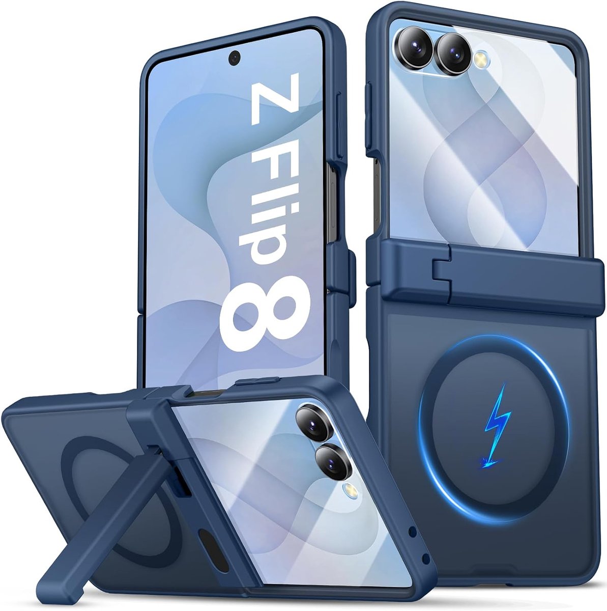 Telefoonhoesje voor Samsung Galaxy Z Flip 8 met Standaard, Blauw