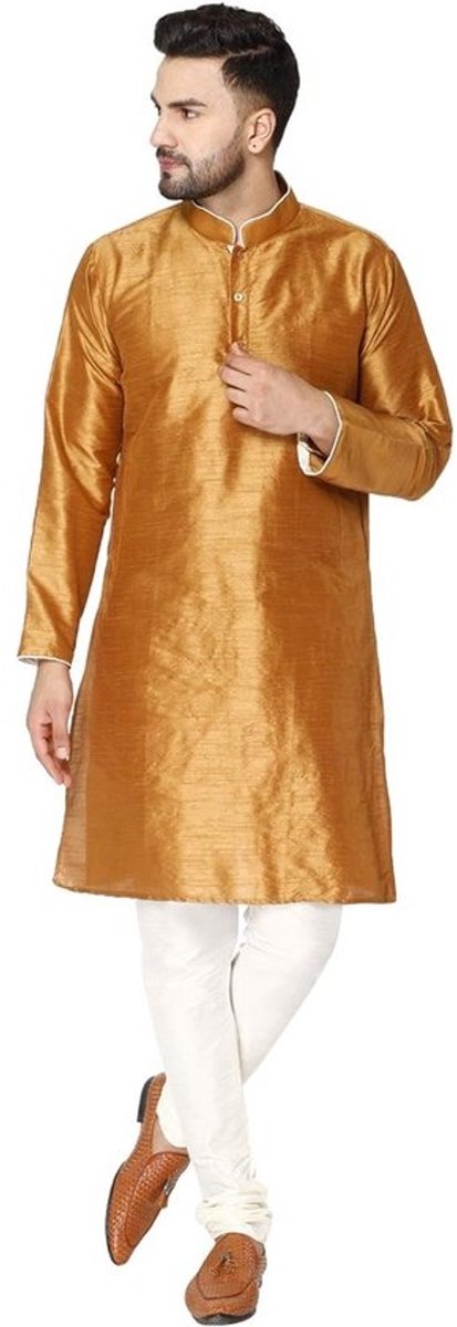 Luxe Katoenen Kurta Pyjama Set voor Mannen Traditioneel Indiaas Kostuum