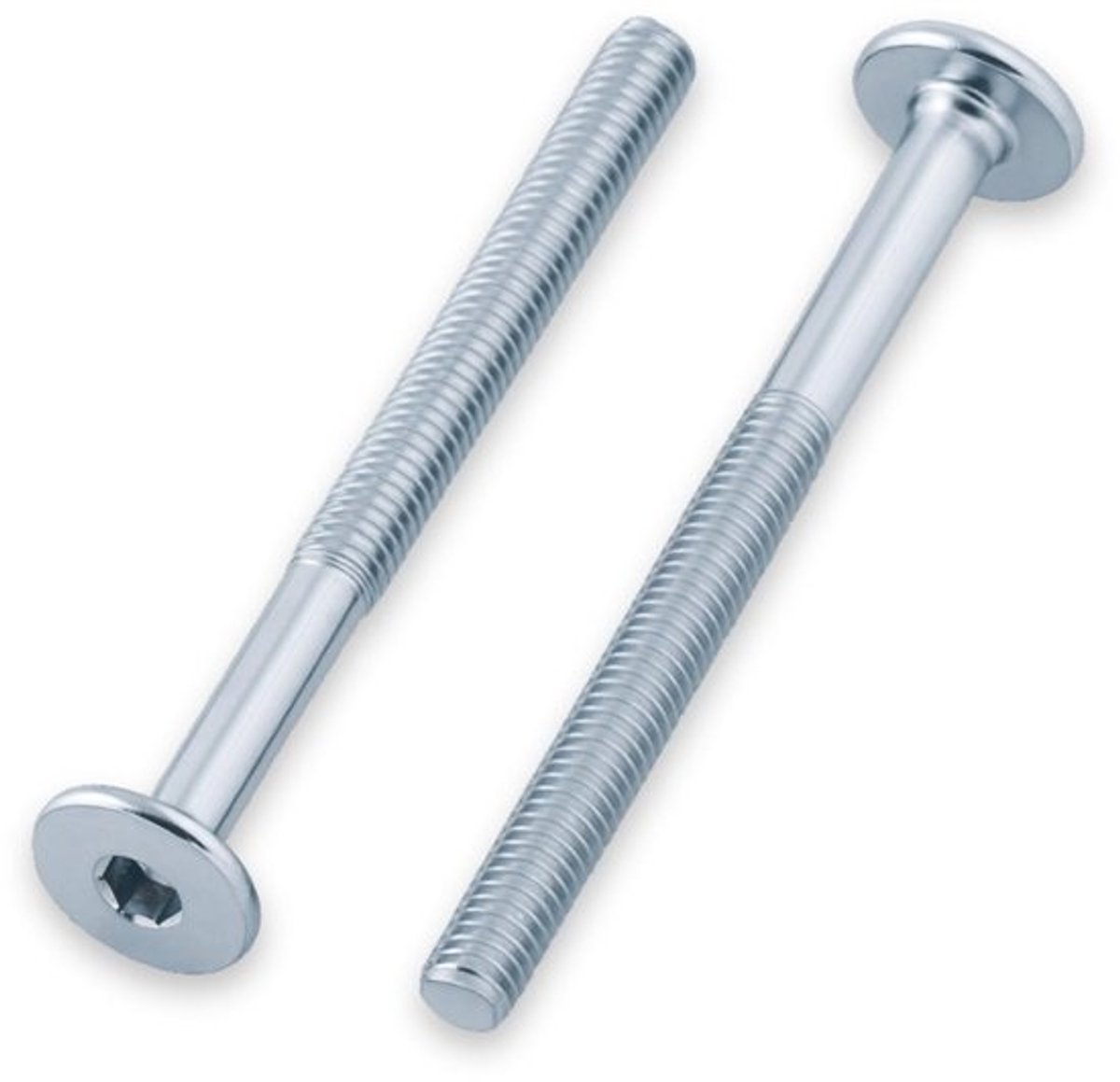 Cilinderkopschroeven M6 x 55 mm - 100 stuks - Deeldraad - Verzinkt Staal