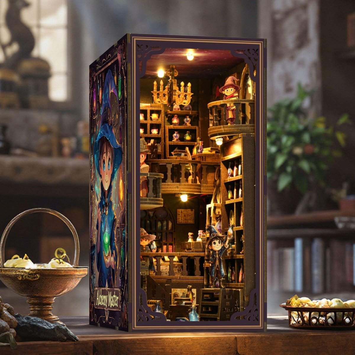 Booknook Alchemy Master - 3D Puzzel met Handleiding - DIY - Miniatuur Modelbouw Hout Kinderen en Volwassenen - Houten bouwpakket - Assemblr