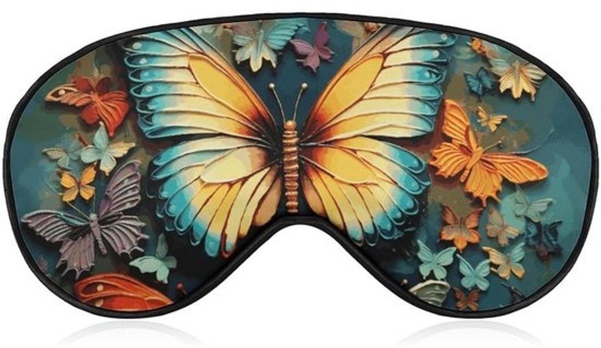 Slaapmasker - Oogmasker Slaap Oogmasker - Ontspannen Slapen - Geborduurd Schilderij Patroon - 20 x 10 cm - Multicolor