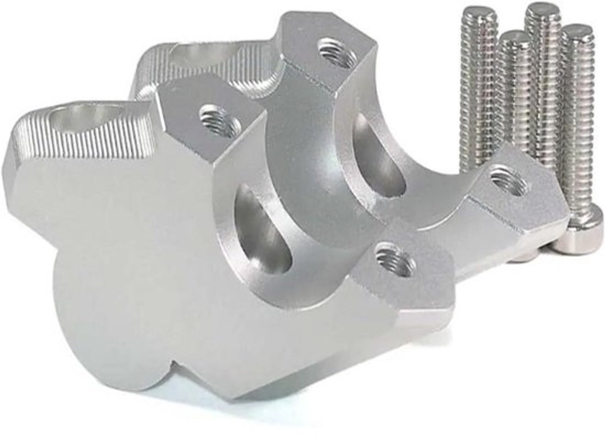Stuurverhogers Motorfiets - Stuurverhoger Lift - Comfortabeler Rijden - 30MM Hoger 25MM Achteruit - One Size - Zilver