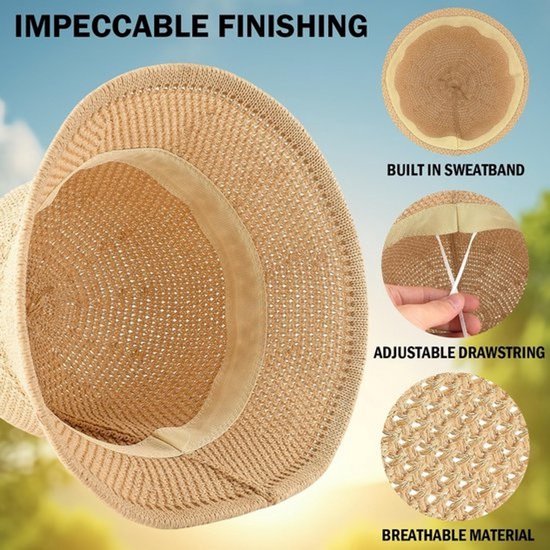 Opvouwbare Bucket Hat Dames met Netstof – Ademende & Lichtgewicht Zonnehoed — afbeelding 3
