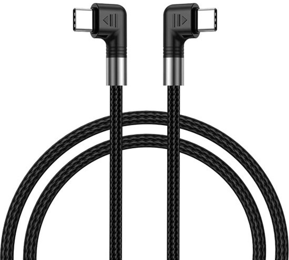 Haakse USB-C naar USB-C Snellader Kabel 90 Graden - 1 Meter