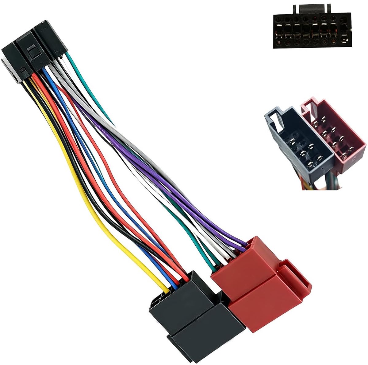 16-polige aansluiting naar 8-polige stekker, ISO radio-adapterkabel voor auto, compatibel met Kenwood voor JVC