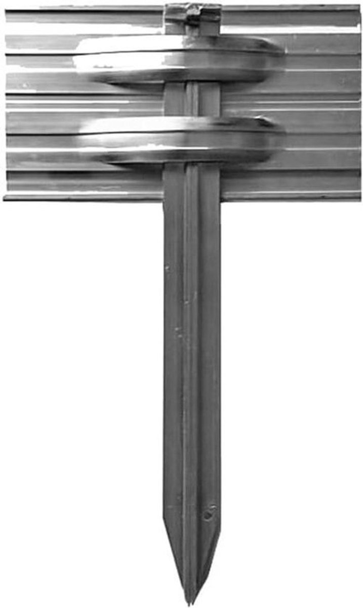 Grondankers Borderranden - Gazonrand Kantopsluiting - Tuin Afbakenen - Hoogwaardig Aluminium - 100 Stuks - Metaal