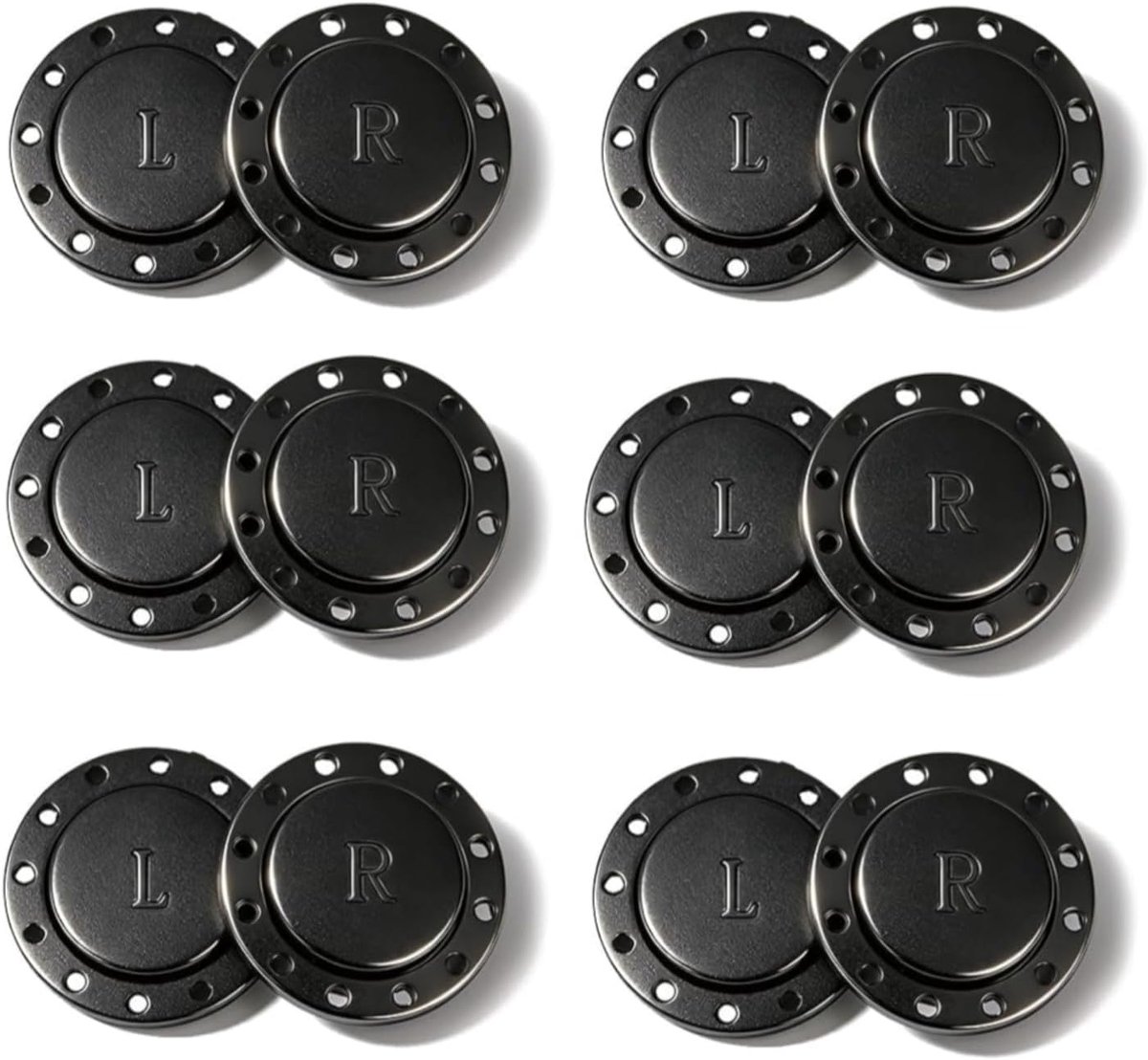 Knopen om te naaien, 26 mm magneetsluiting voor naaien, praktische automatische kliksluiting voor kleding, windjacks, doe-het-zelf naaiprojecten, zwart