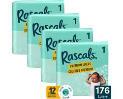 Rascals Premium Luiers Maat 1 6-11 KG 176 stuks