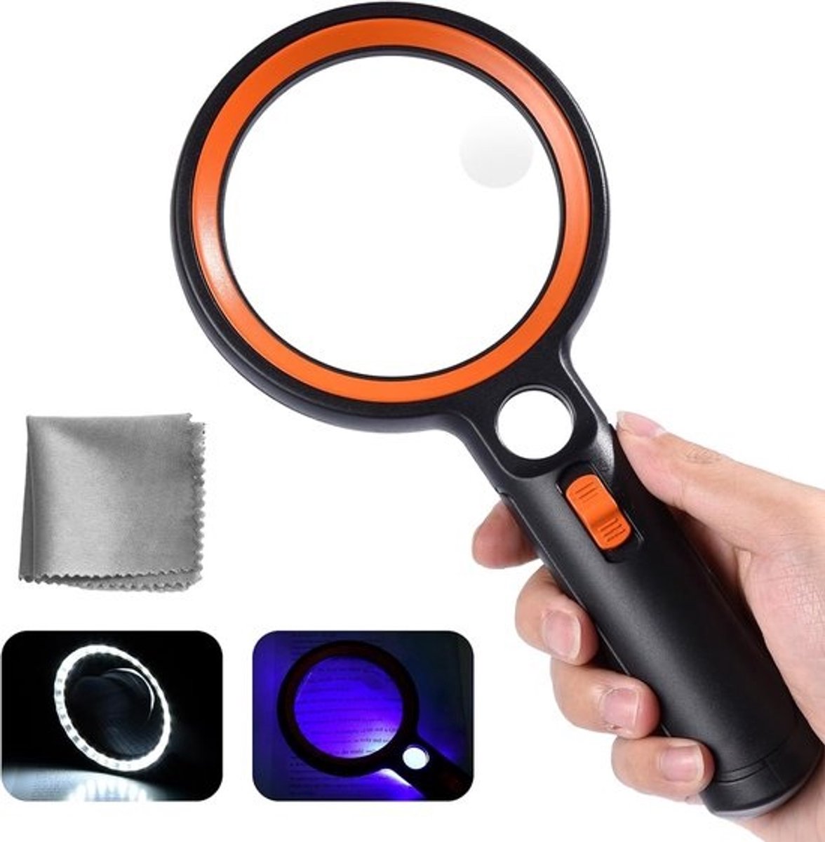 Vergrootglas met Licht - Wit - 10x/20x/45x Versterking - Handloep met 31 LED-lampen - Voor Senioren en Hobbyisten