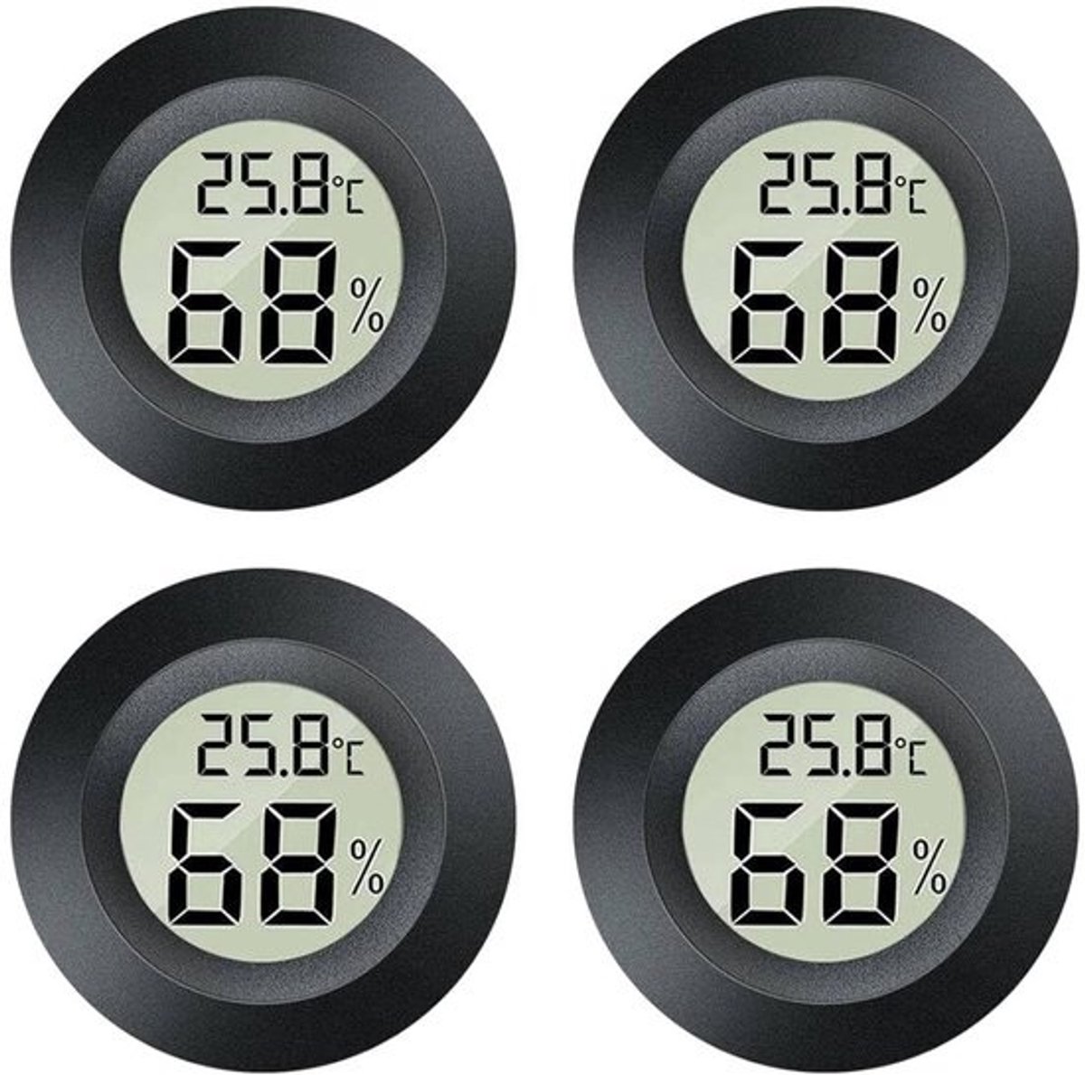 2-in-1 Mini Digitale Hygrometer & Thermometer – Meet Luchtvochtigheid en Temperatuur Binnen & Buiten voor Kassen, Kelders, Kantoors en Babykamers – Set van 4, 6, 8 of 12 Stuks