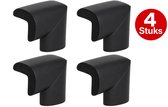 Tafel hoekbeschermers set | 4 stuks | Zwart | Zelfklevende tafelhoek beschermers | Tafelhoek beschermers | Beschermhoeken | Veiligheid baby peuter en kind | Met bevestiging materiaal | Zelfklevende buffers | Tafelbuffer | Schuim | Foam materiaal