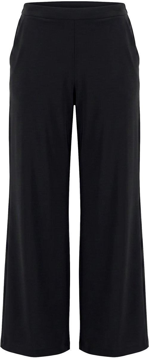 Ulla Popken - Dames - Broek techno-stretch comfortabele tailleband - Zwart - Maat 50
