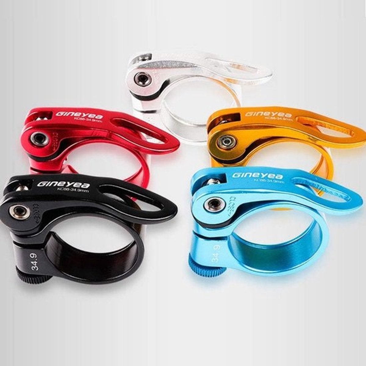 Zadel- of Zadelklem met Snelspanhendel voor Fiets - Geschikt voor MTB en Wegfiets - 31,8 mm en 34,9 mm (Zilver)