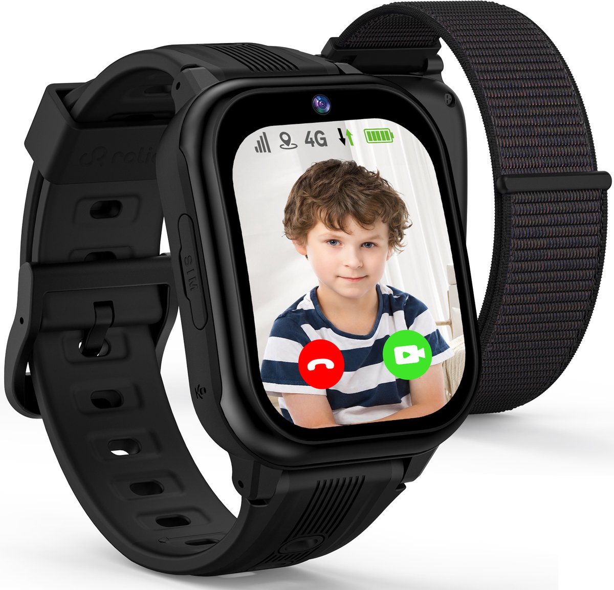 Ralio R5 Plus gps horloge kind 4G met HD Camera - Smartwatch kinderen met simkaart - 1.83 Inch HD Curved Display - 800mAh - GPS Tracker - Videobellen - SOS Noodoproep - Voor Jongens en Meisjes - Roze/Zwart/Blauw