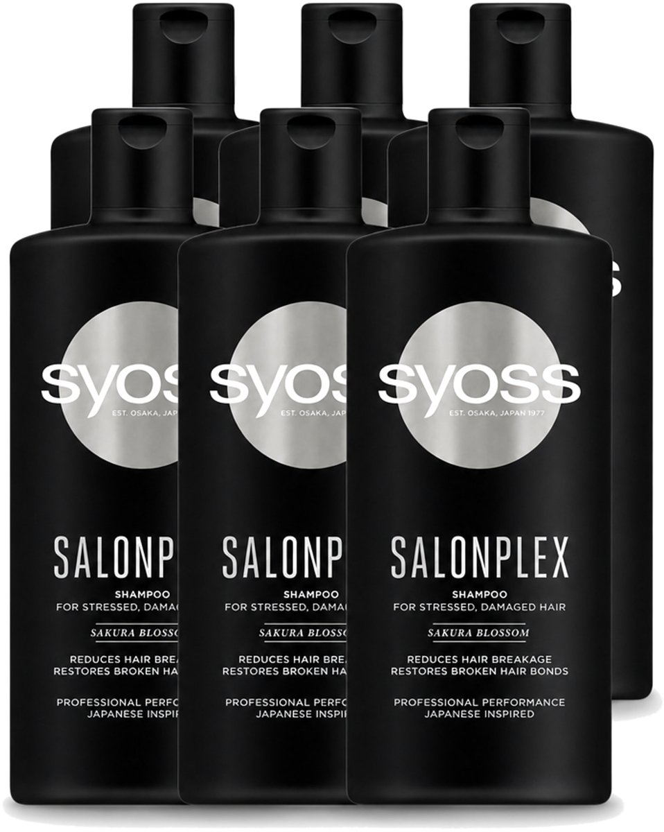6 x Syoss Salonplex Shampoo - Shampoo - Bescherming - 440 ml - Voordeelverpakking - 6 stuks