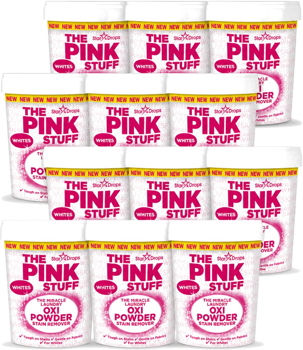 12 x The Pink Stuff - Vlekverwijderaar - Voor Witte Was - 1kg - Voordeelverpakking - 12 stuks
