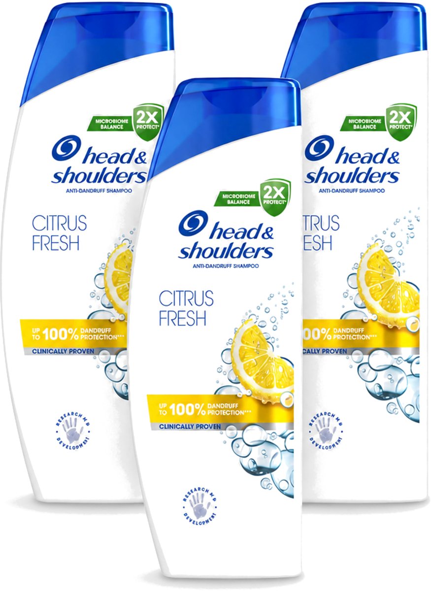 3 x Head & Shoulders - Shampoo - Citrus Fresh - 250ml - Voordeelverpakking - 3 stuks