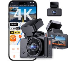 VANTRUE E2 Pro 4K + 2.5K Dual Dashcam Voor & Achter, Dual HDR, Nachtzicht, 5GHz WiFi GPS Autocamera, Spraakbesturing, 24H Parkeermodus, 2.45'' Display