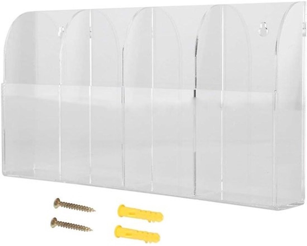 Afstandsbediening Houder - Controller Organizer - Ruimte Besparen - Wandmontage Ontwerp - 4 Vakken - Transparant