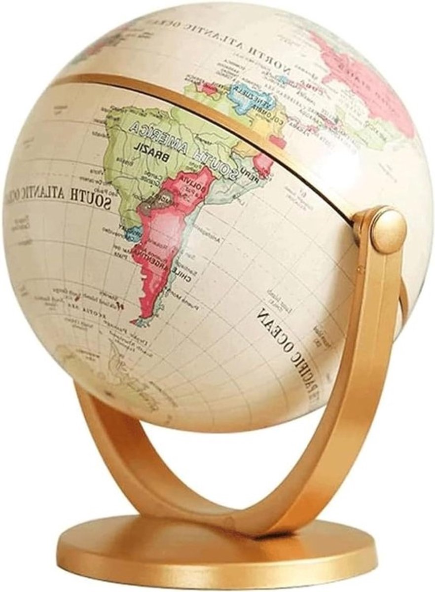 Mini Wereldbol - Draaiende Aardbol - Educatief Leren - Mat Oppervlak - 11 cm Diameter - Meerkleurig