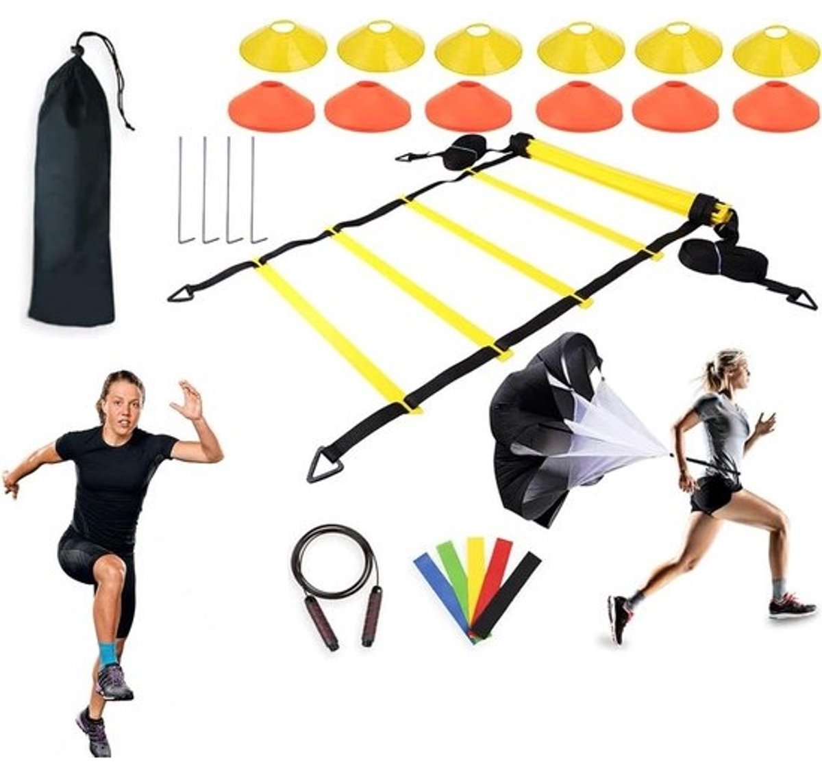 Voetbal Trainingsladder - Snelheidsladder Agility - Sporttraining Verbeteren - Verstelbare Hoogte - 6 meter - Niet gespecificeerd