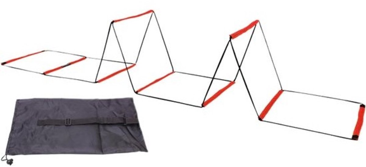Trainingsladder - Behendigheidsladder Speedtrainer - Sportprestaties Verbeteren - Koolstofstalen Kern - 403 x 219 x 101 cm - Rood