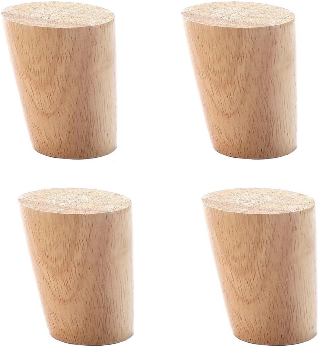 Dailygoods- Meubelpoten 20CM Schuin - Set van 4 - Houten Meubelpoten - Vervangende Poten voor Bank/Bed/Stoel - Montageplaten en Schroeven - Sterk en S