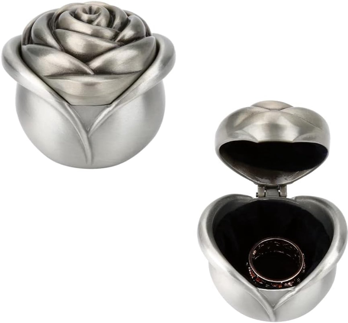 Dailygoods- Sieradenbox met Rozenpatroon - Juwelenkistje - Opslag voor Sieraden - Zinklegering - Zachte Binnenvoering - Perfect voor Cadeaus - Juwelen
