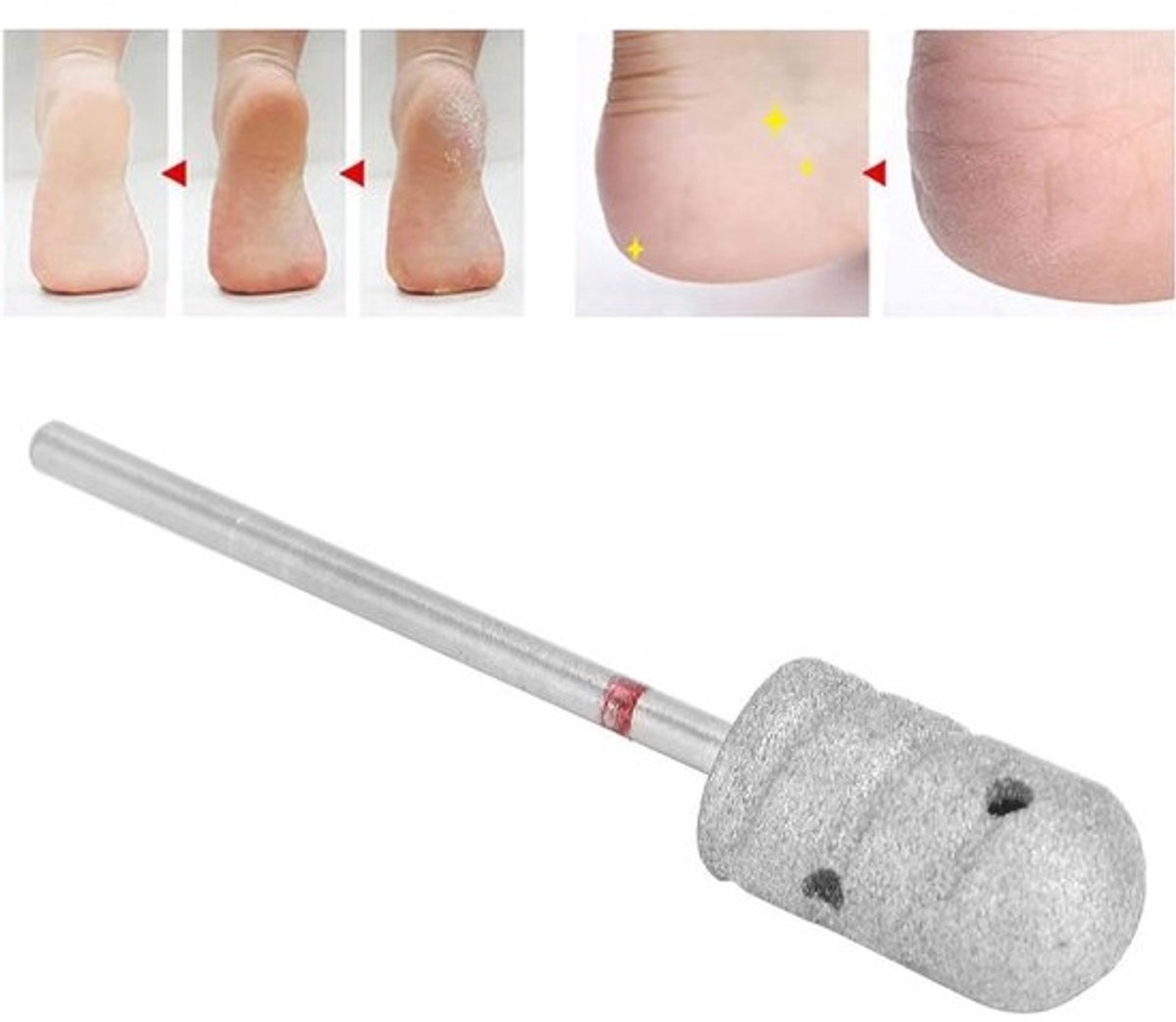 Nagelboor Kegel - Pedicure Boor Eelt - Voeten Verzorgen - Roestvrij Staal - 2.35 mm Handvat - Zilver