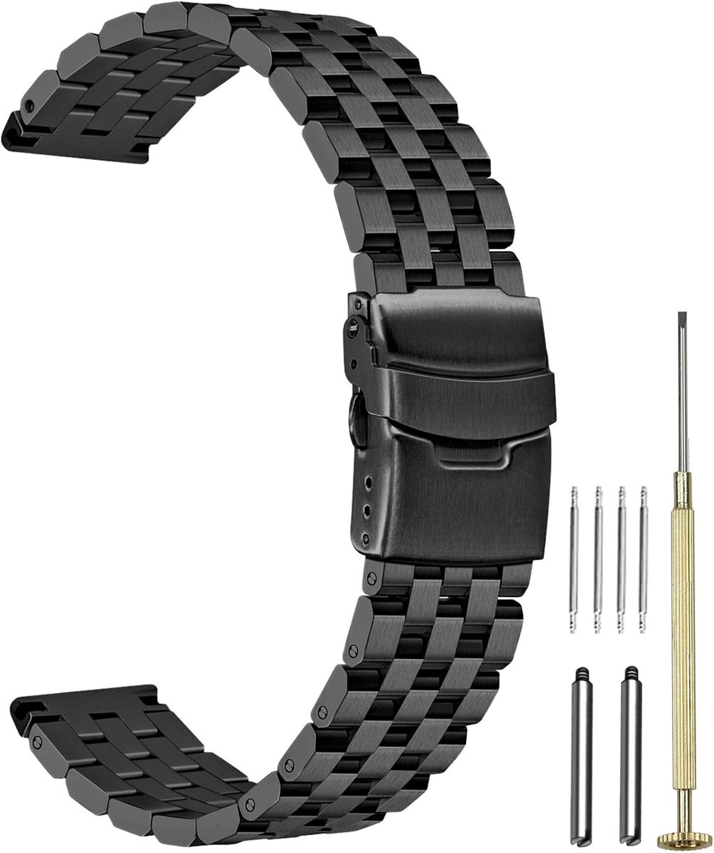 Dailygoods- Horlogeband Roestvrij Staal 20mm - 22mm - 24mm - Vervangende Armband - Waterdicht - Schokbestendig - Duurzaam Vakmanschap - Horlogearmband