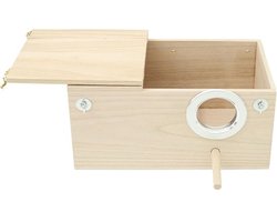 Vogelnestkast - Nestkastje Kweekbox - Vogels Fokkerij - Huisvorm Ontwerp - 195 x 12 cm - Houtkleur