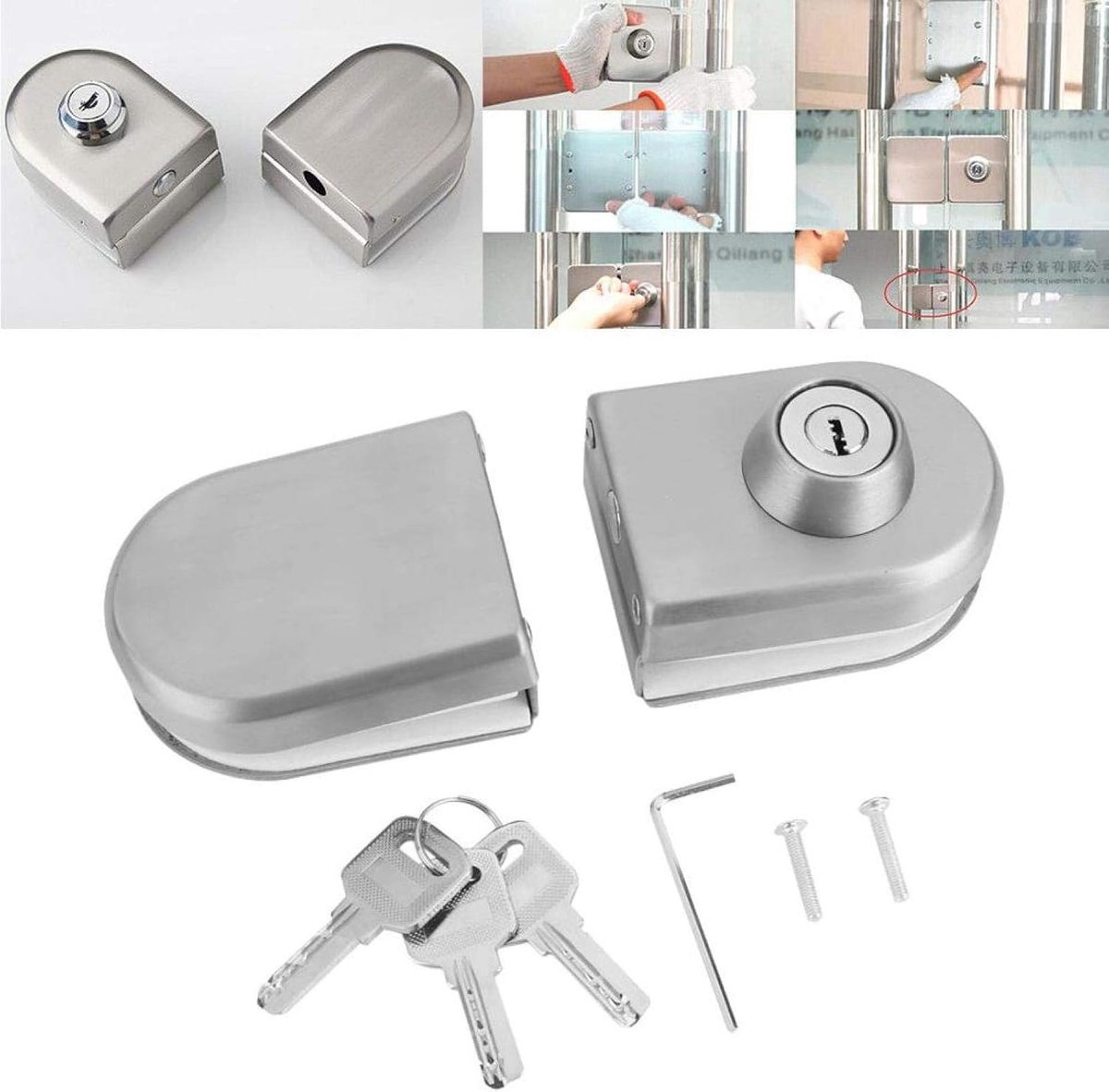 Dailygoods- Deurslot Robuust - Cilinderslot - Deurslot Buitendeur - Deurslot met Sleutel - Deurslot Binnendeur - Roestvrijstalen Behuizing - Glazen De