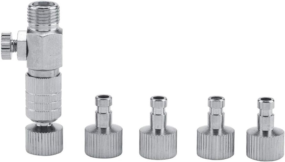 Dailygoods- Slangkoppelingen 1/8" - 4 Stuks Fittingen - Airbrush Snelkoppeling - Hoogwaardig Metaal - Handig in Gebruik - Duurzaam voor Langdurig Gebr
