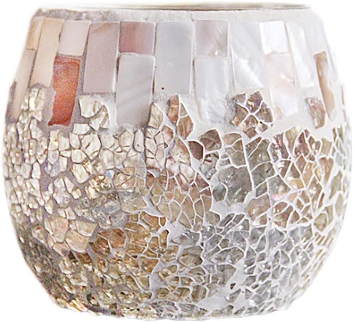 Dailygoods- Kaarsenhouder Mozaïekglas - Theelichthouder - Vaas voor Potplanten - Feestdecoratie - Handgemaakt - Uniek Design