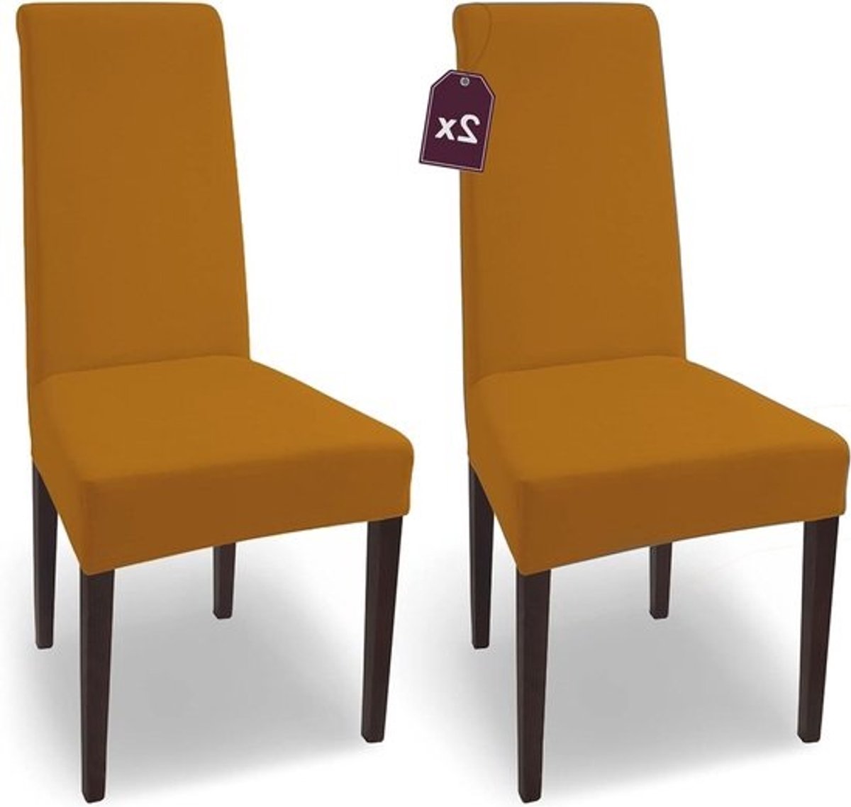 Stoelhoezen Set - Meubelbeschermers - Meubels Vernieuwen - Wasbaar Materiaal - 2 Stuks - Koperbruin