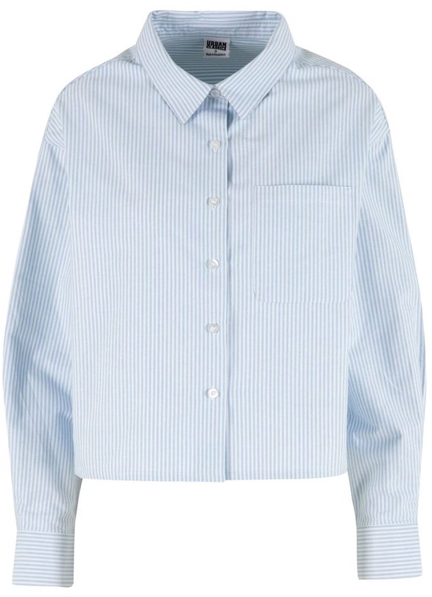 Urban Classics Overhemd gestreept kort oxford -shirt TB8171 Wit