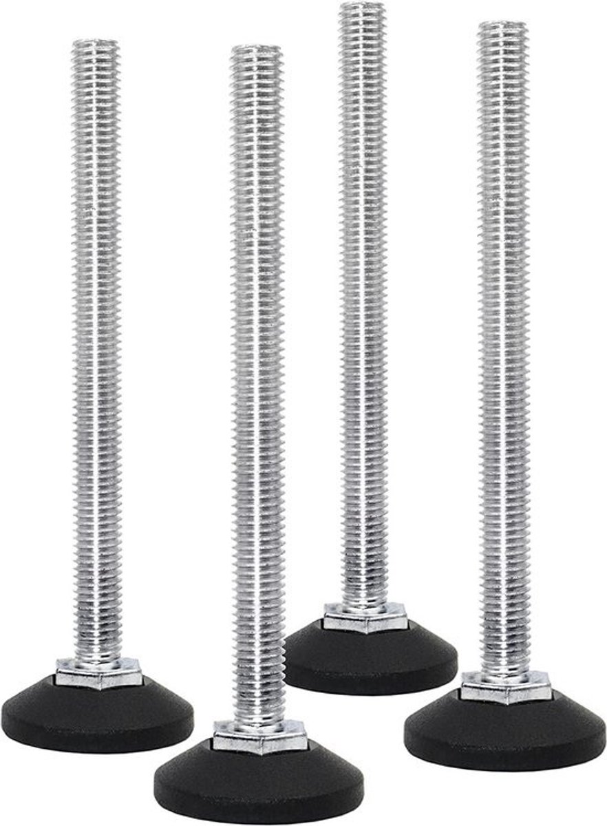 Set van 4 verstelbare meubelfeet met draaibare voet M8
