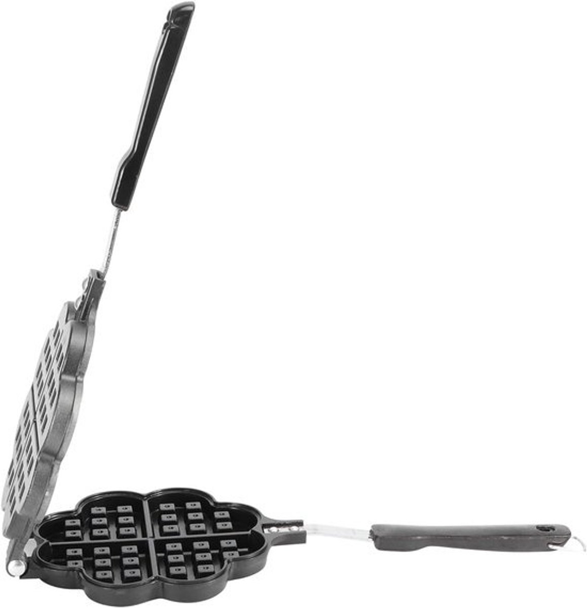Wafelijzer Dubbelzijdig - Wafelvorm Bakplaat - Ontbijt Maken - Antiaanbaklaag - 36x15x4 cm - Zwart